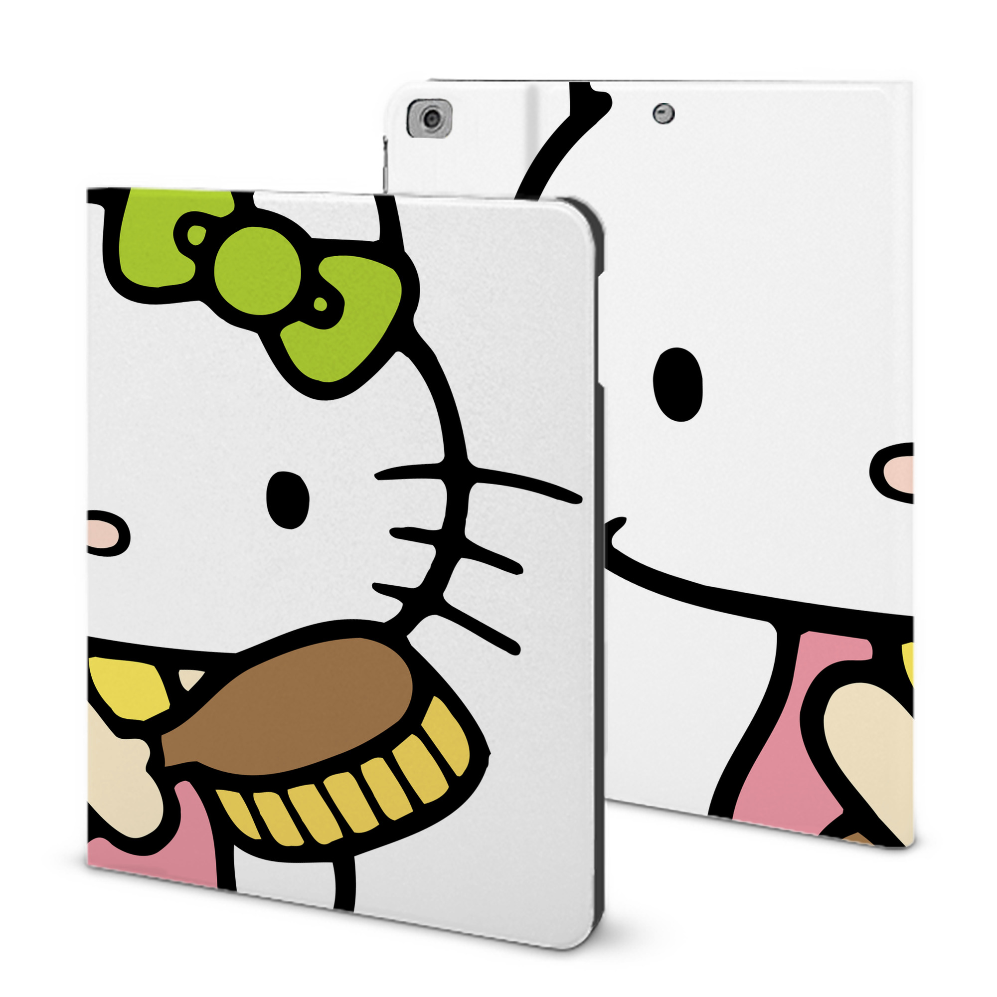 （画像用） Hello Kitty ハローキティ IPad ケース ブック型 PUレザー TPU 耐衝撃 軽量 薄型 ペン収納なし 全面保護 IPad 各モデル対応